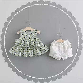 

Bnwige Summer New Girls Fashion Clothing Sets Baby Girls Clothes Sets Sleeveless Whirte T-Shirt + Short 2Pcs Clothes Suits