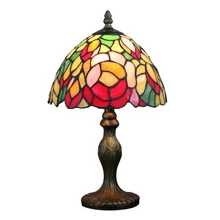 Настольные лампы Tiffany стиль Красочный цветок витражный стеклянный стол светильник Средиземноморский Морской стиль спальня