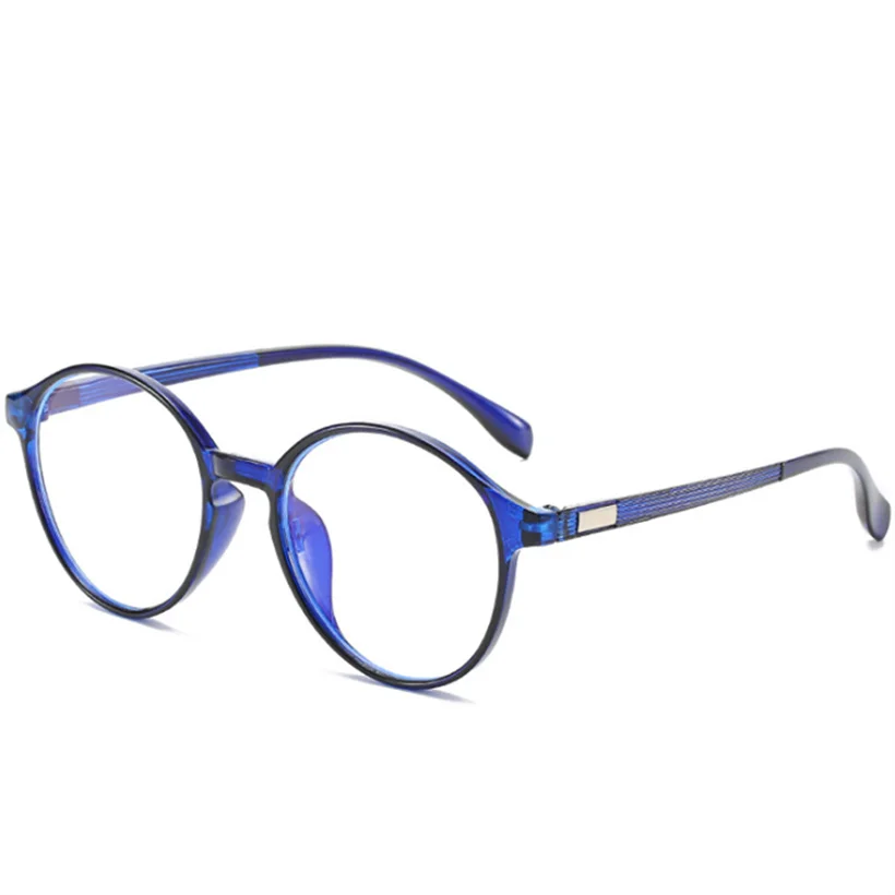 YOOSKE круглые очки оправа унисекс очки против голубого излучения оптические компьютерные очки для женщин Близорукость очки прозрачные линзы очки - Цвет оправы: Светло-серый