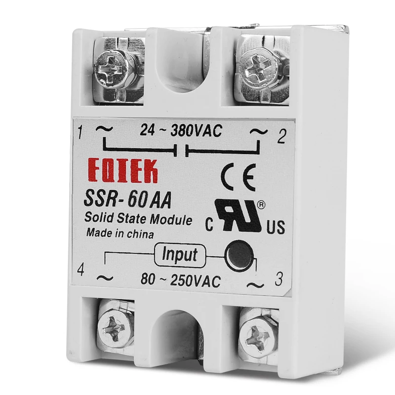 10A 25A 40A 60A AC-AC Однофазное твердотельное реле постоянного тока SSR SSR-10AA SSR-25AA SSR-40AA SSR-60AA 80-250VAC 220 В переменного тока до 24-380 В переменного тока