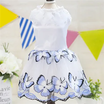 

Fashion Pet Dog Cat Summer Clothes Dresses For Puppy Small Dogs Dresses Flower Lace butterfly Poodle Teddy Shirt robe pour chien