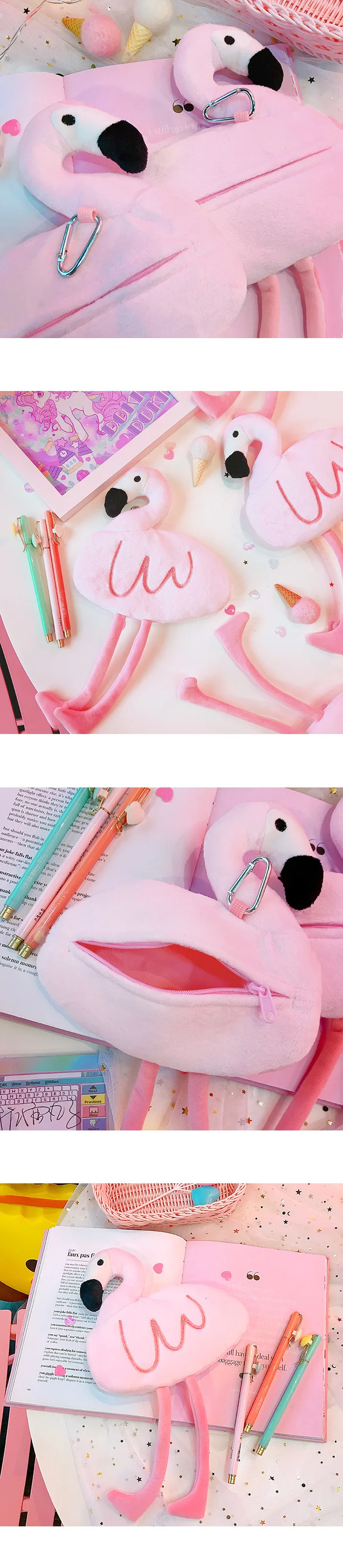 Coloffice kawaii stationary creative Flamingo pencil case&pencil bag students prizes gifts for children school office supplies