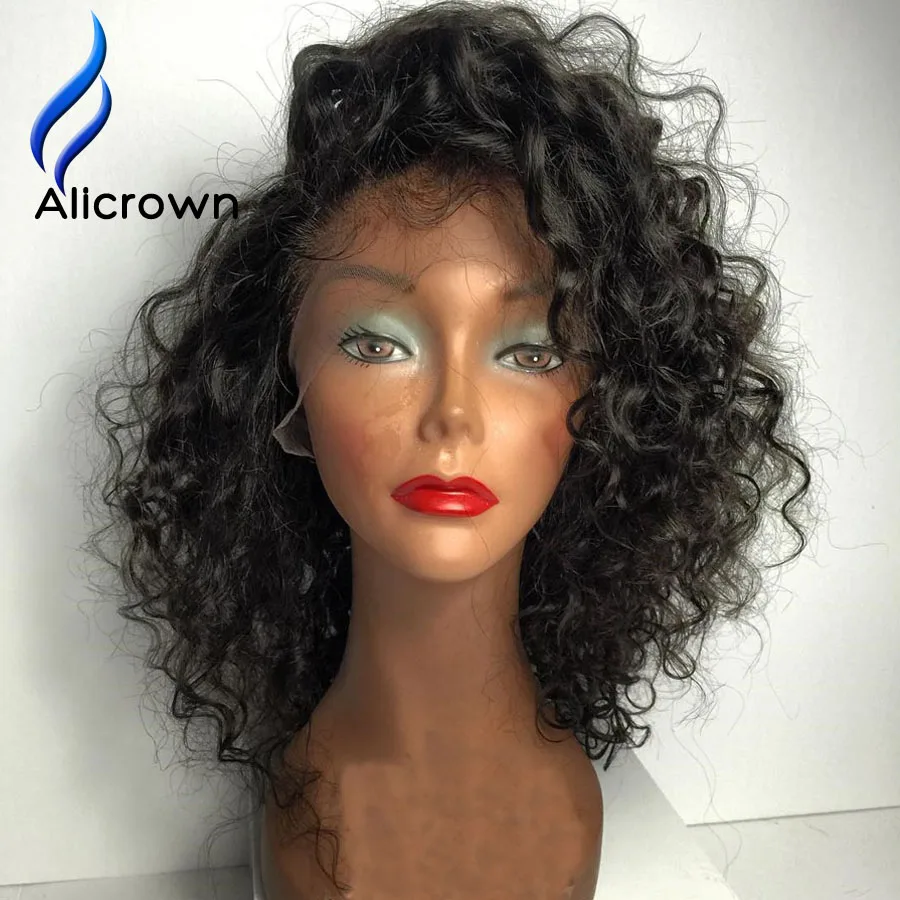 10a Brazilian Curly Full Lace Wigs Short Lace Front Wigs Human