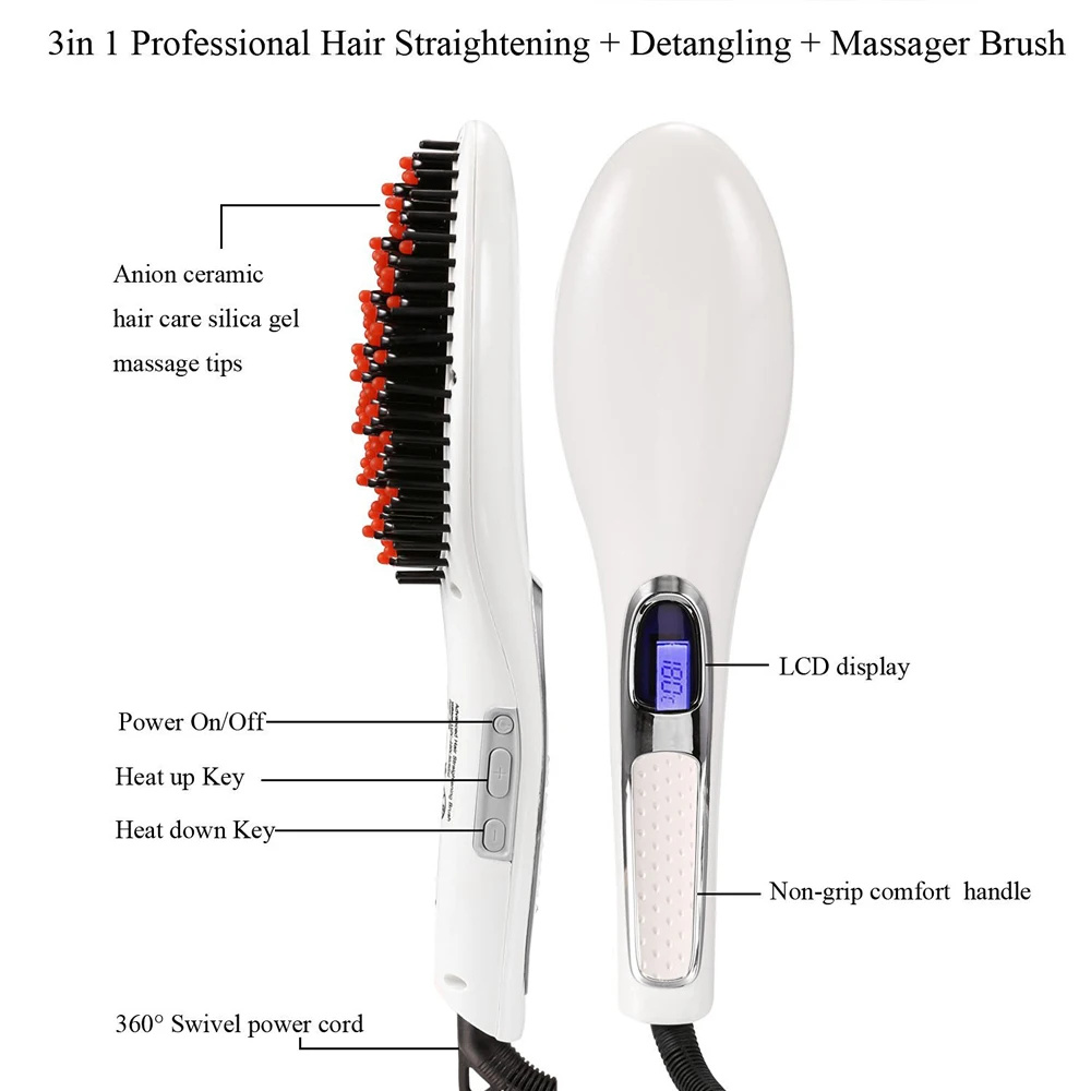 lcd расческа для волос выпрямитель щетка расческа терморегулятор электрическая выпрямляющая щетка Утюг