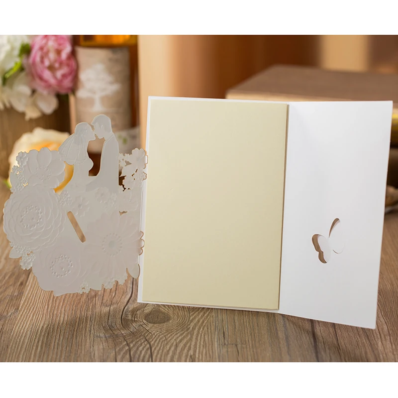1 шт розовый Жених и невеста лазерная резка свадебные приглашения карты элегантный конверт для поздравительной открытки настроить Свадебная вечеринка украшения