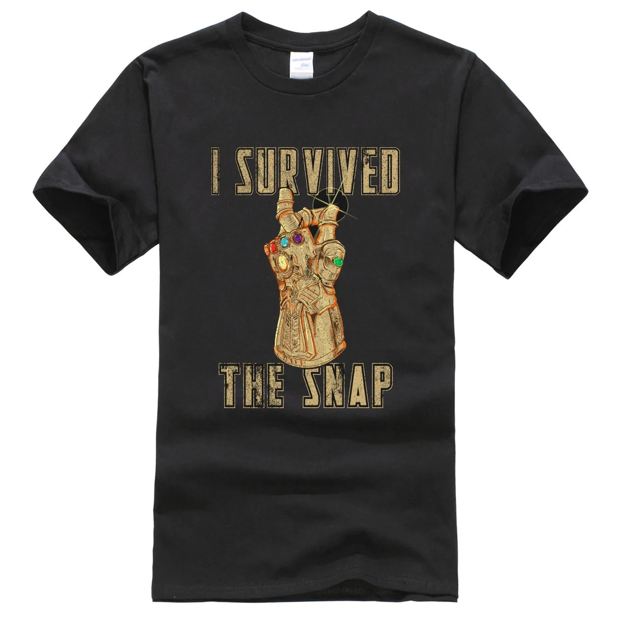 

Summer The Avengers Cotton Mens T shirt Printed I SURVIVED THE SNAP Casual Homme Hip Hop Sportswear Tee Shirt Fashion Brand Tops