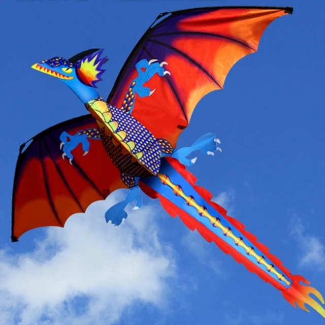 New 3D Dragon Kite With Tail Kites For Adult Kites Flying Outdoor 100m Kite Line 1