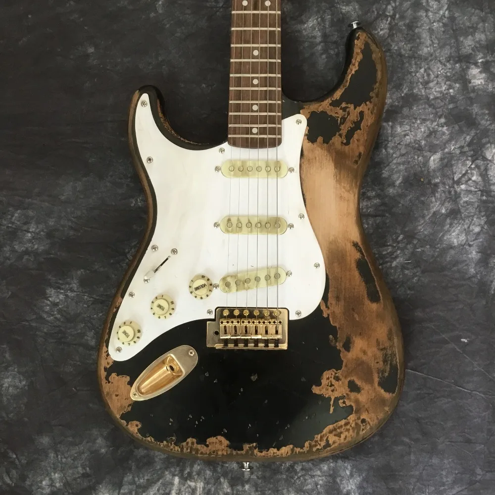 

suneye Custom Shop limited edition relic guitar left hand st custom follow photo application handmade black guitar