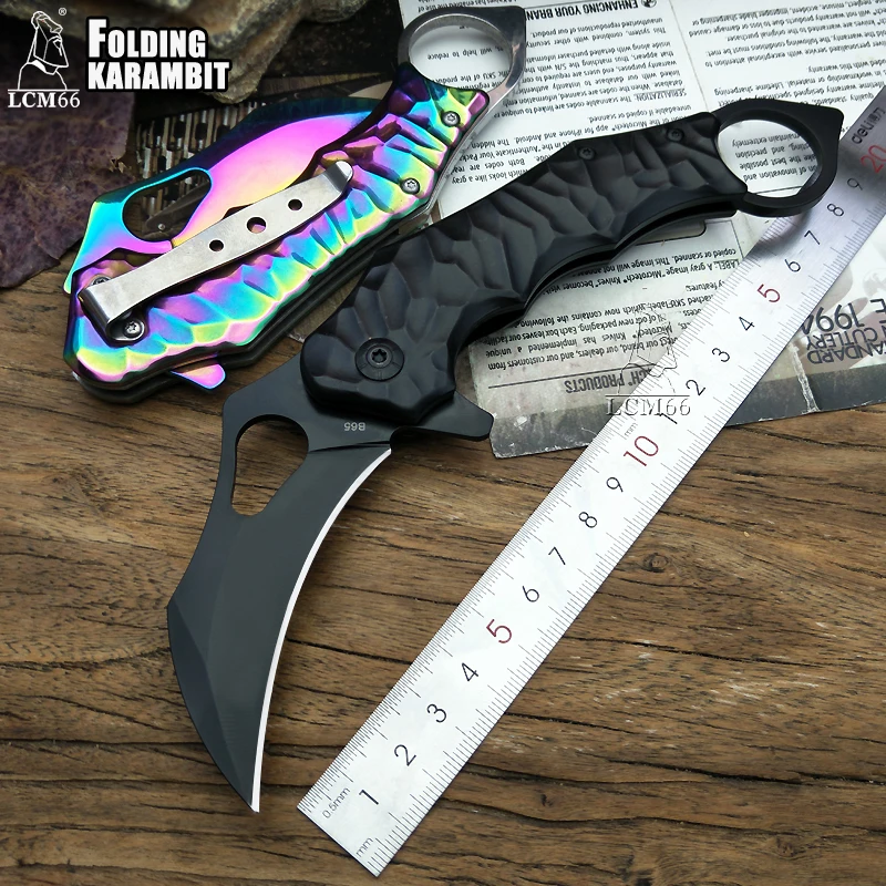 Цена LCM66 складной Karambit складной Ножи csgo подарок тактический карманный Ножи, открытый кемпинг выживания в джунглях битва самозащитой инструмент
