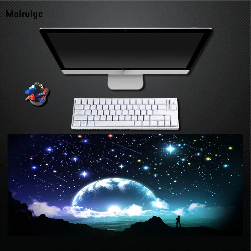 

Mice Mat Gamer Sky Blue Starry Thickened Natural Rubber Mouse Pad XXL Desktop Mat Game Accessories Pad