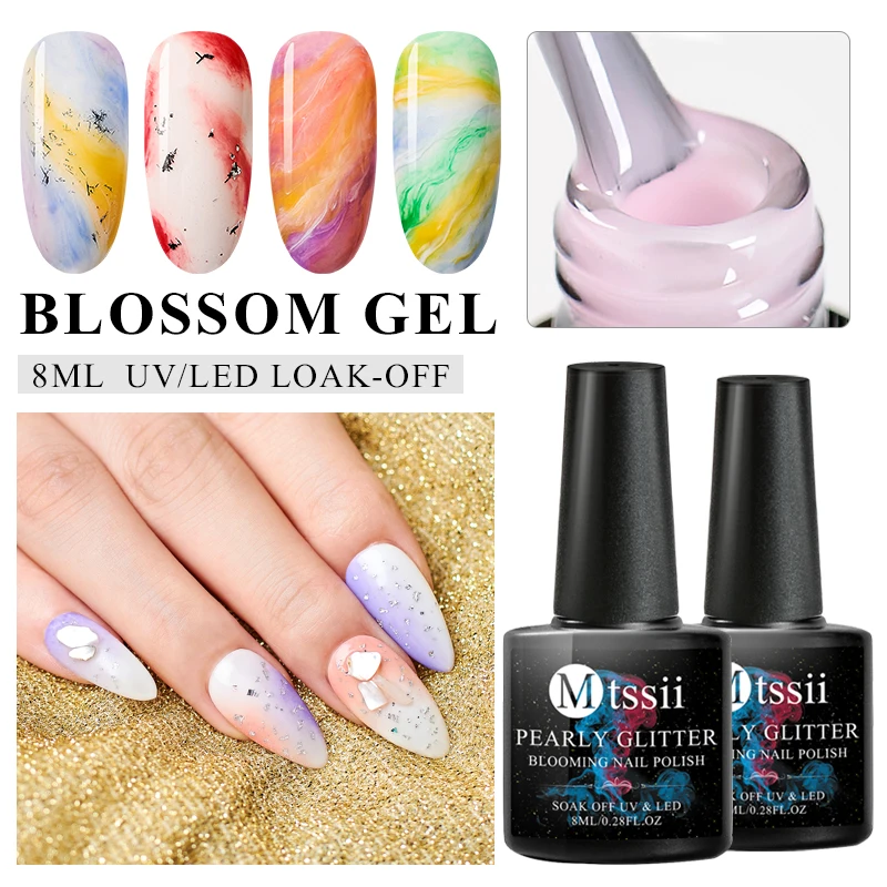 

Mtssii White Clear Blooming Painting Gel Nail Polish UV Gel Varnish DIY Magic Blossom Effect Flower Hybird Organic Gel Lacquer