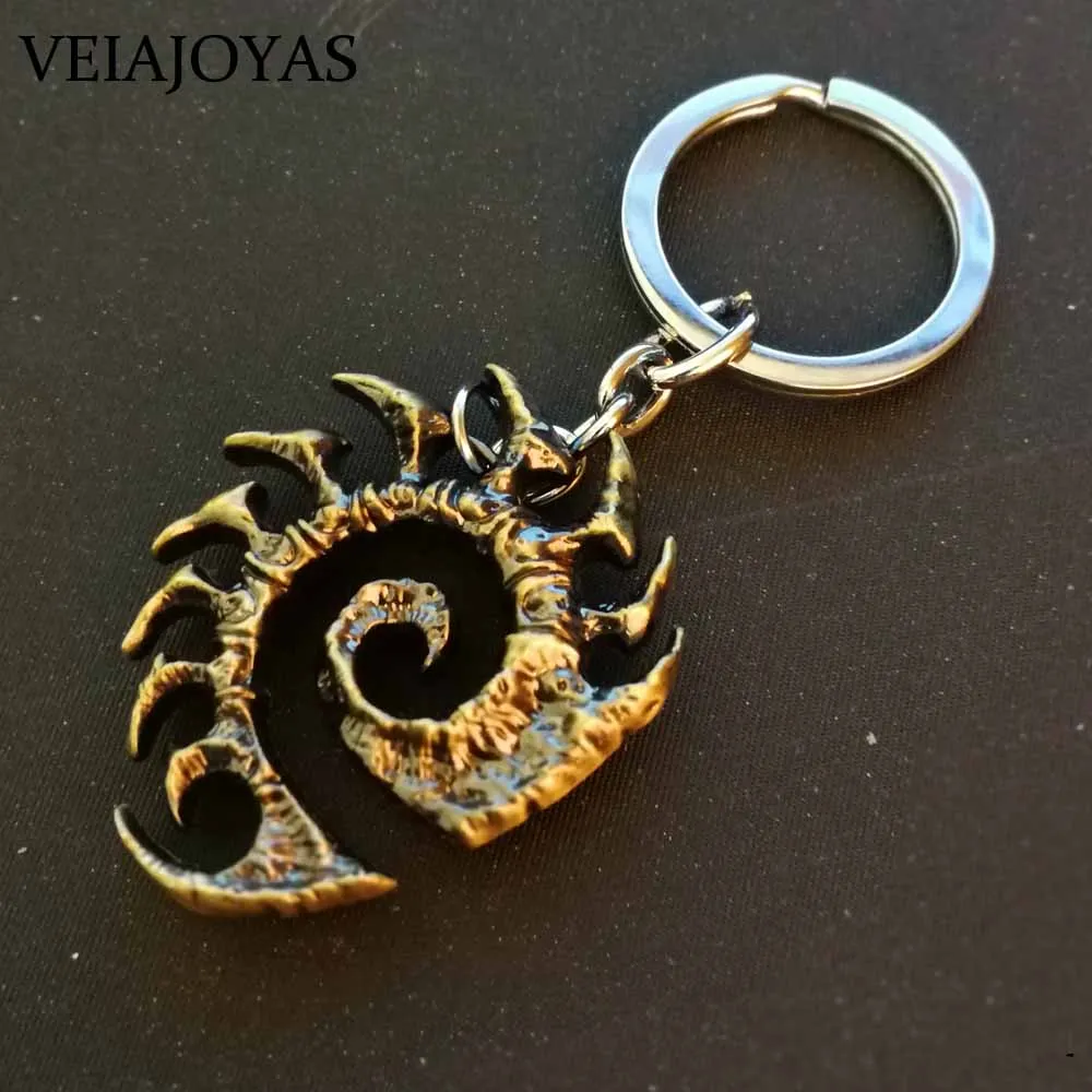 Juego completo StarCraft Llavero alas de libertad Terran Zerg Protoss 3D Logo Metal llaveros dijes chaveiro Llavero