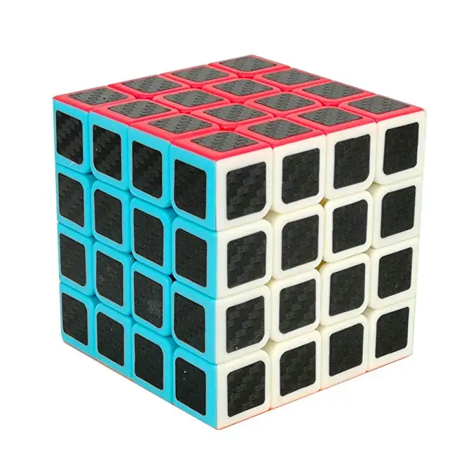 Cuber speed Magic cube 4x4 наклейка менее яркая с черная наклейка speed cube Phantom Carbon fiber наклейка 4x4x 4 цвета волшебный куб