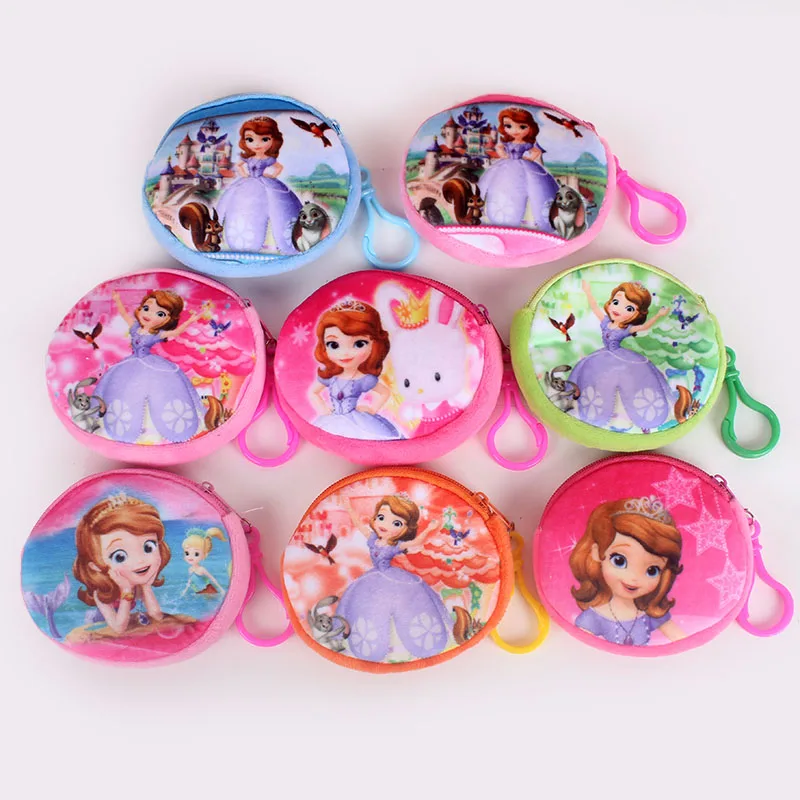 

New Kawaii Cartoon Sofia The First Children Plush Coin Purse Zipper Change Purse Wallet Kids Girl Women For Gift With Keychain