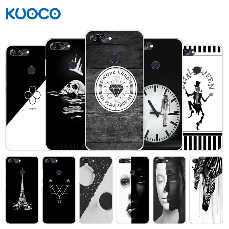 

5.7" For ASUS Zenfone Max Plus M1 ZB570TL Silicone Soft Cases B&W Design For Asus Zenfone Pegasus 4S Max Plus X018DC