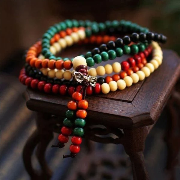 Bargainium Tibetan Colorful Buddha Buddhist Prayer Beads Bracelet Multilayer |