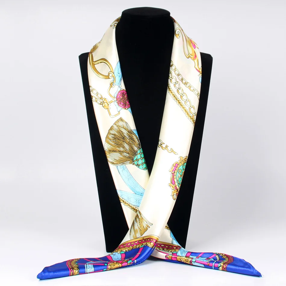 Women Satin Scarves fashion casual scarves winter Printing Silk Scarf