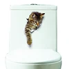 3D Cats Wall Sticker Hole View Bathroom Living Room Decoration Home Decor Animal Vinyl Decals Art Poster cute Toilet Stickers 4