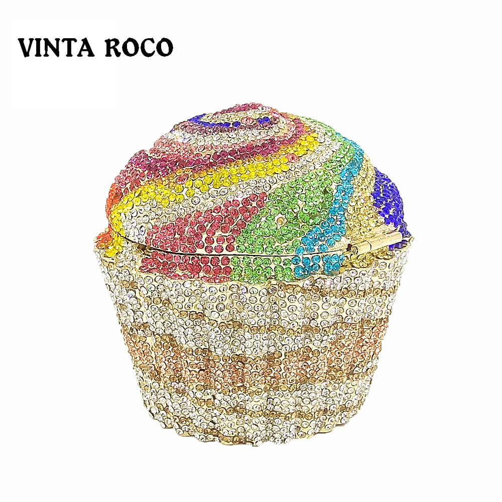 

Designer Diamante Cream Silver Sparkly Clutch Ivory Metallic Ladies Pink Rianbow Evening Bag Bridal Purse With Strap for wedding