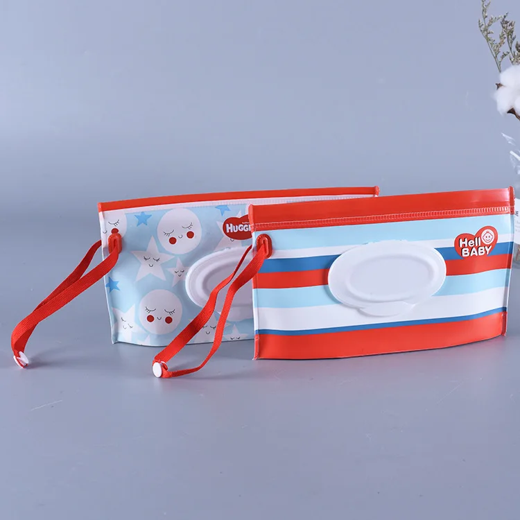 Cartoon Print Wet Wipes Bag Reusable Wet Wipes Cover Container For Wet Wipes Skin Care Travel Wipes Bag