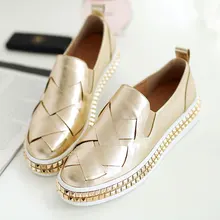 Women Shoes Slip On Loafers Women Flats Genuine Leather Footwear Ladies Shoes Spring Autumn Flat Shoes Woman 2017 Female Flats
