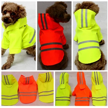 

Dog Hooded Rraincoat Dog Night Reflective Safety Clothes Fluorescence Material Pet Waterproof Jacket Coat for Dogs