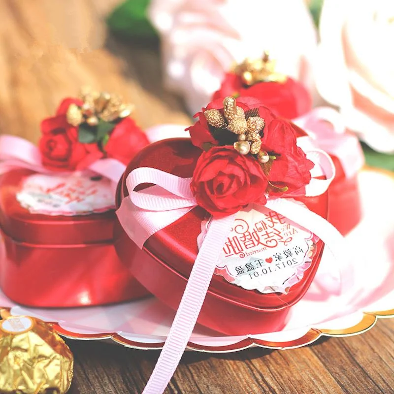 

Flower Heart 12pcs/lot Tin Storage Box Candy Organizer Cases Robbin Small Tin Caddy Party Favors And Gifts Boxes Candy rangement