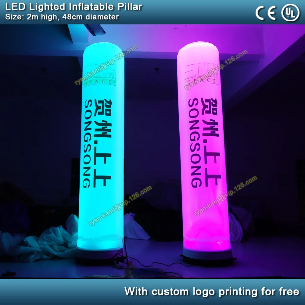 advertising LED lighting inflatable pillar