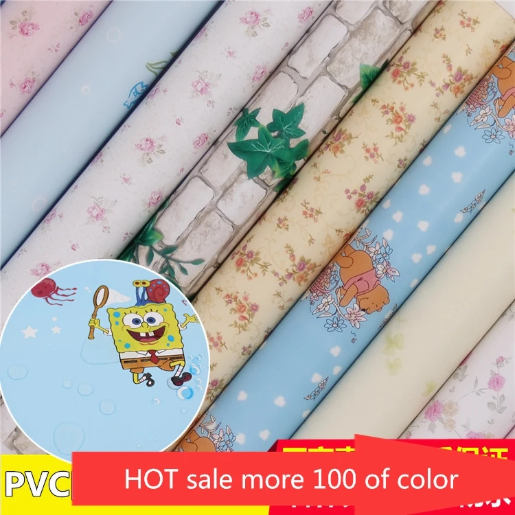 أرخص بالجملة pvc ماء ذاتية اللصق ورق الكرتون الدب روضة الطفل نوم التلفزيون العودة خزانة