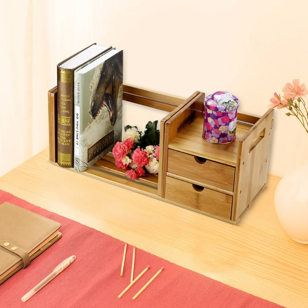 Настольная подставка для книг из натурального бамбука, Минималистичная, современная, легкая, небольшая, офисная, детская, для хранения