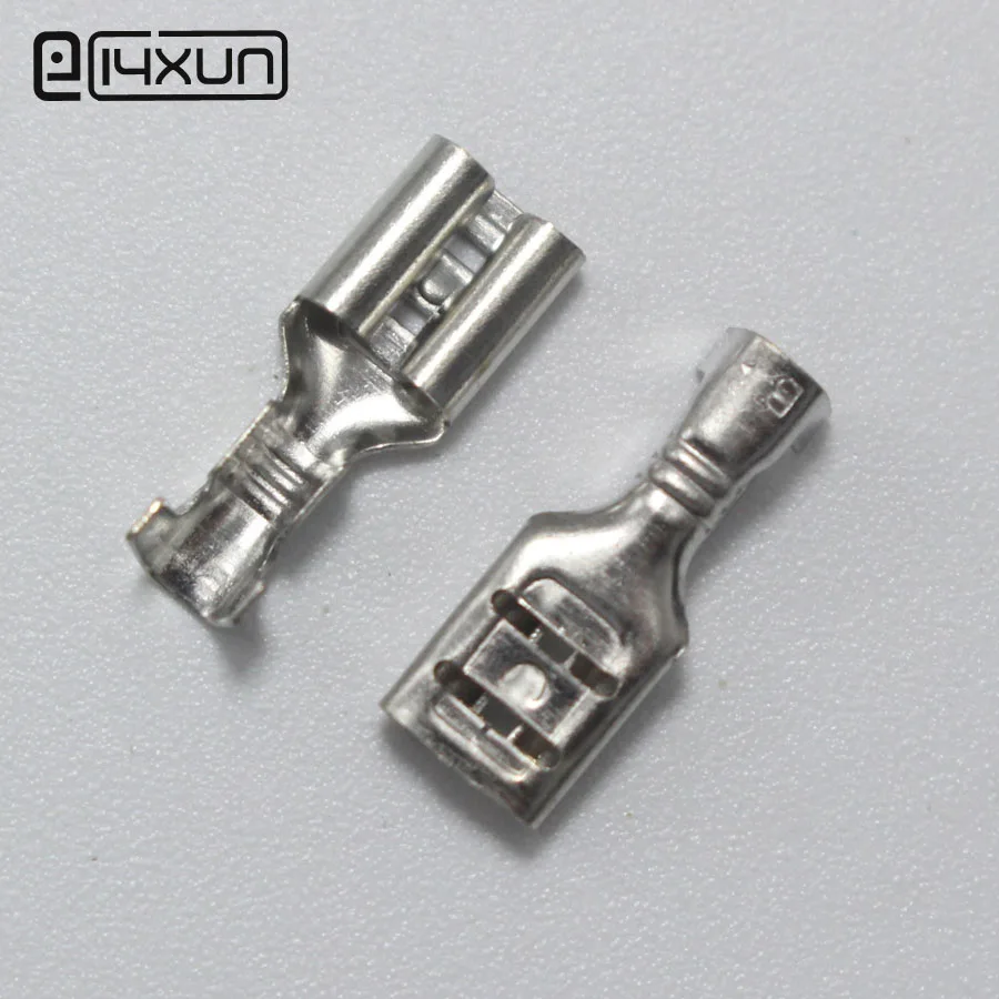 50pcs 4.8mm Female Uninsulated Spade Crimp Connector Terminal Block for Auto Electric Car