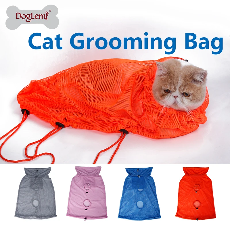 DogLemi Professional Pet Cat Grooming Bag Cat Restraint Bath Bag 2sizes
