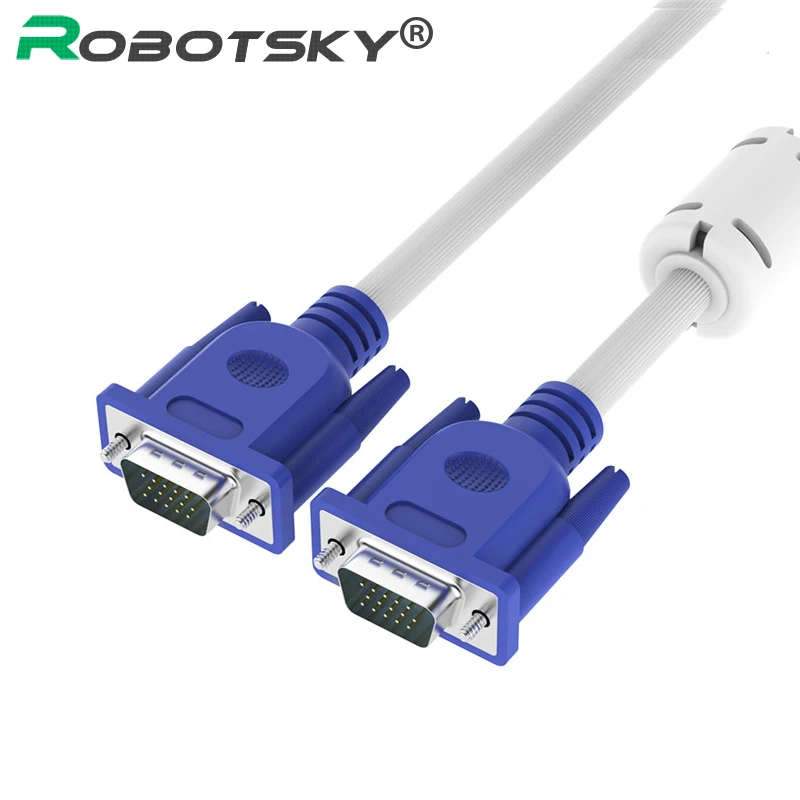 

Robotsky 1080P VGA Cable Male to Male 3+4 Pin VGA Adapter for Computer Projector Monitor Laptop HDTV Displayer 1M 3M 5M