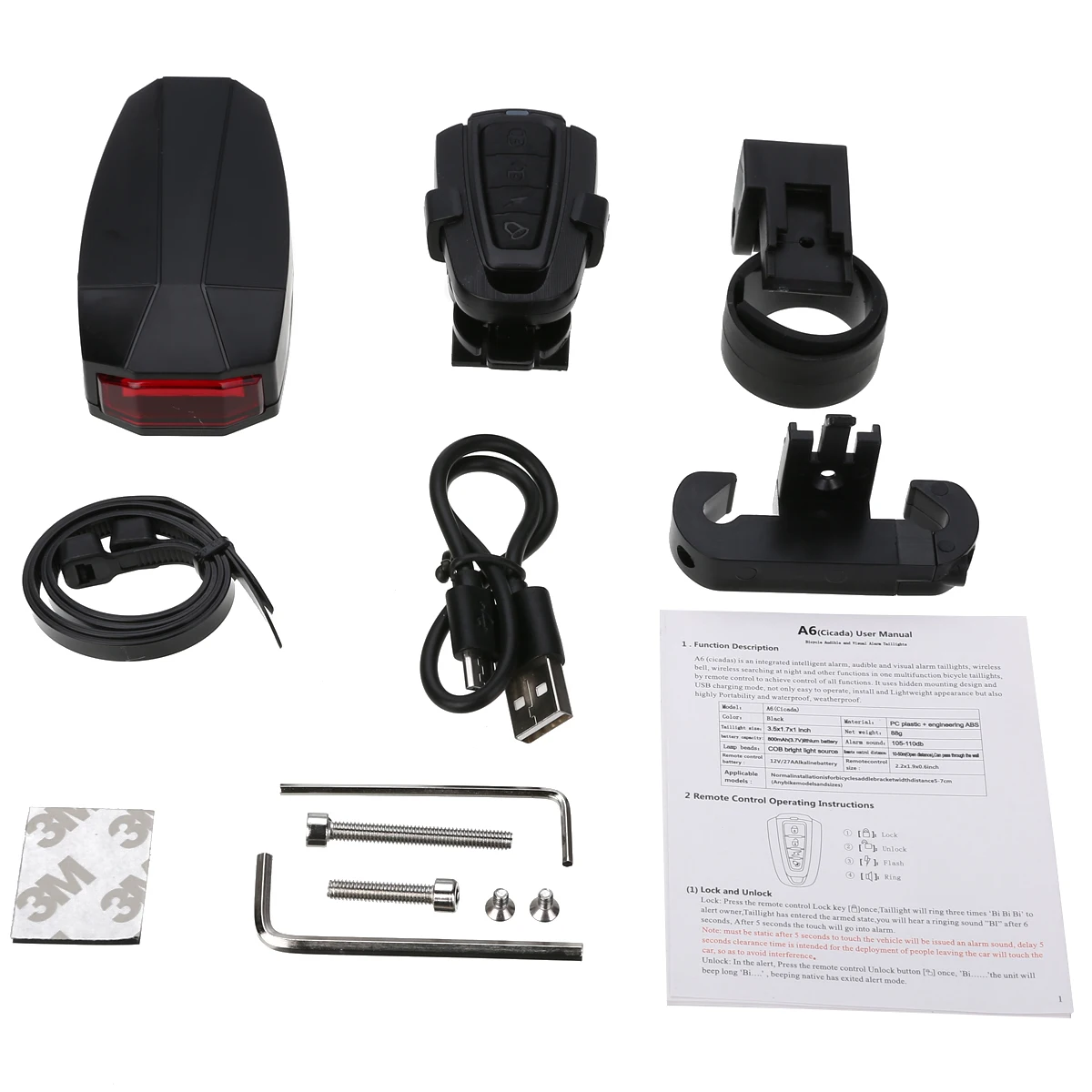1Pc Bike Wireless Alarm Lock Anti-theft Cycling Bicycle Security Remote Control Vibration Alarm Waterproof Bicycle Accessories