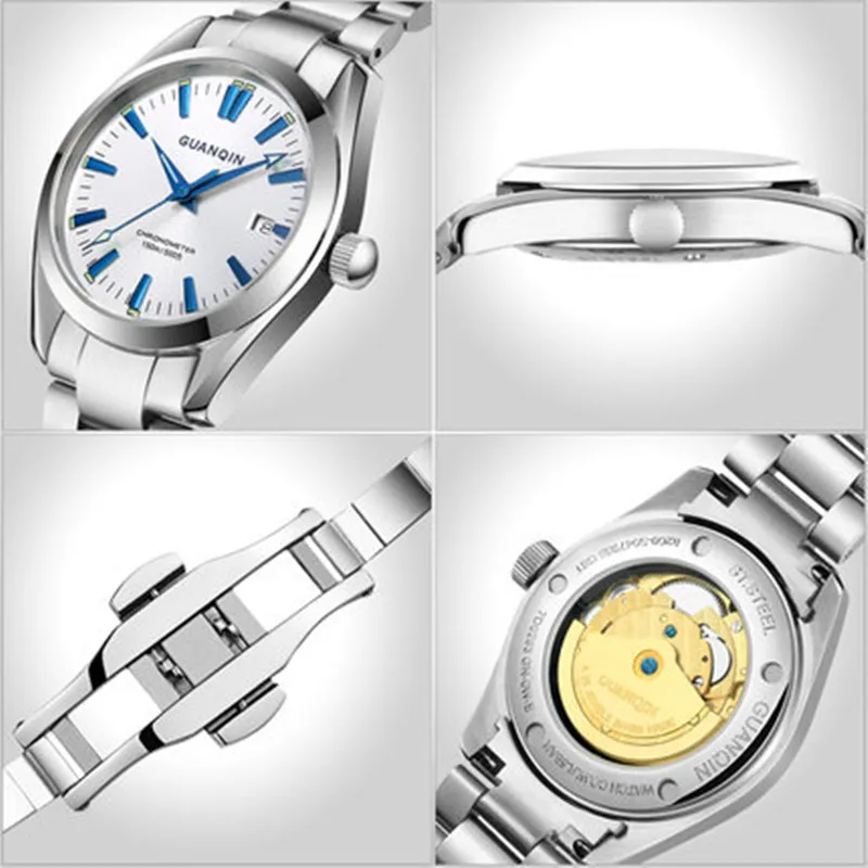 2018 GUANQIN Watch Men Luxury Automatic Mechanical Watches Luminous Waterproof Mens Business Watch Male Clock Relogio Masculino