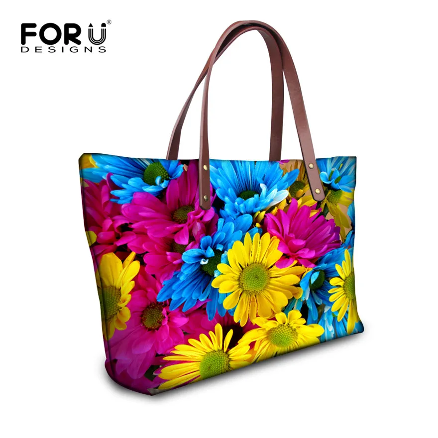 FORUDESIGNS Large Tote Bags for Women Summer Beach Floral Print Women Messenger Bags Famous ...
