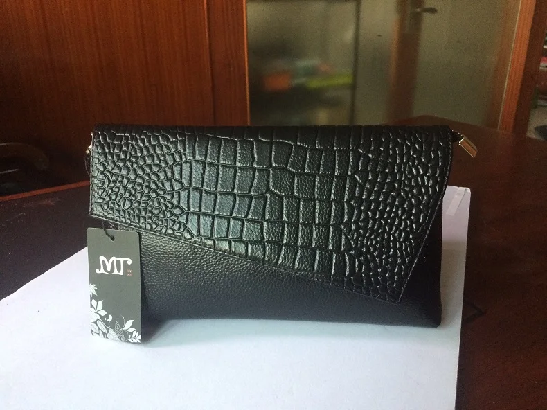 MJ Brand Design Female Bags Natural Genuine Leather Women Crossbody Messenger Bag Real Crocodile Leather Envelope Clutch Bag
