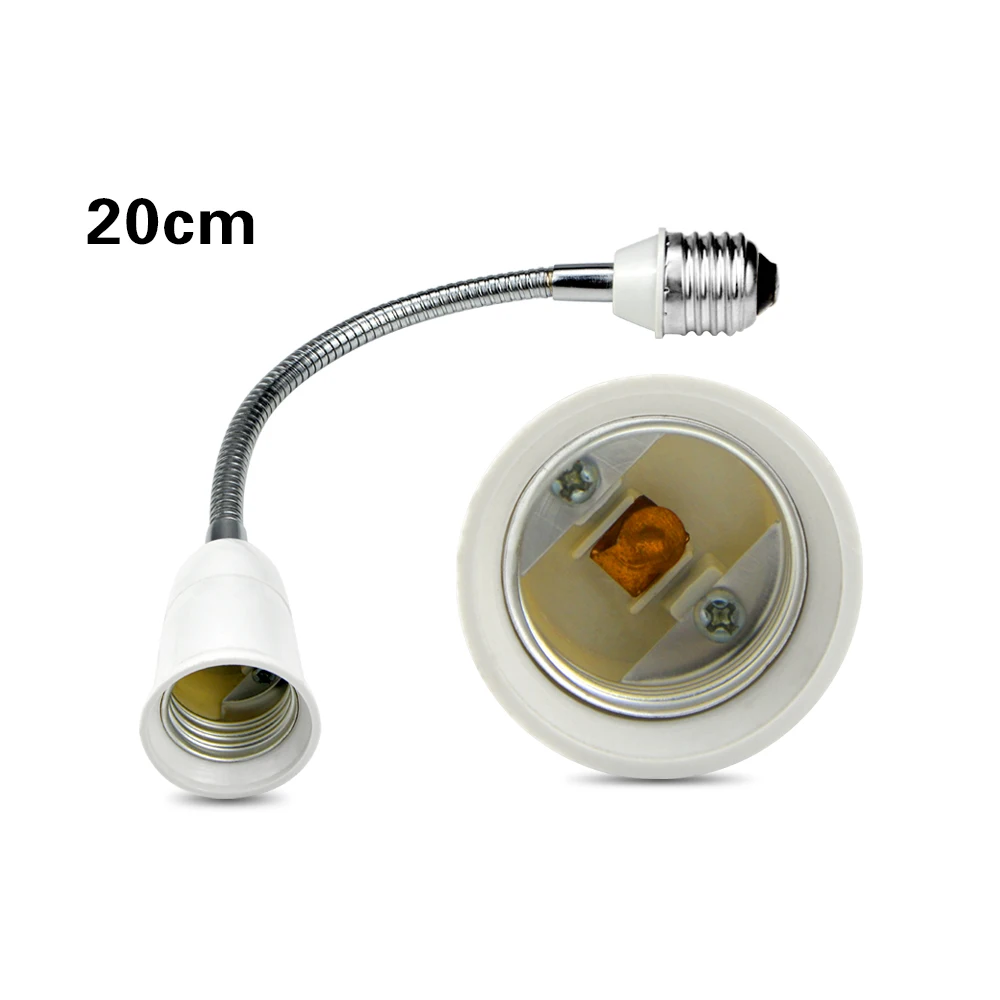 

AMENTE 1PCS LED light Bulb lamp Holder Converters Adapter Flexible E27 to E27 20cm Length Extend Socket Base Type Extension