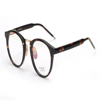 

Retro Unisex Fashion Full Rim Acetate Clear Lens Myopia Eyewear Frame Branded Black Leopard Goggle Vintage Eyeglasses Spectacle