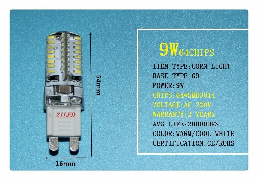 10 шт. G9 AC220V Новое поступление 9 Вт 10 Вт 12 Вт Светодиодный светильник G9 Лампа светодиодный 96/64 светодиодный s SMD 2835 супер яркий теплый холодный белый