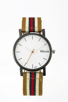 

Brand Sport Woven Fabric Quartz Men Watch High Quality Fashion Casual Male Wristwatch Striped Blet Dress Watch Gift Clocks Hour