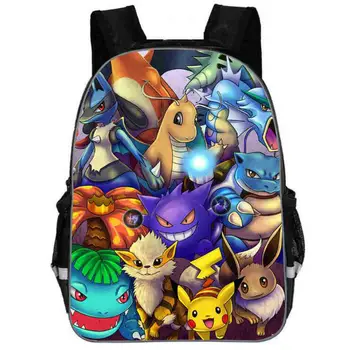 

Cute Anime Cartoon Pikachu Backpack Pokemon Cosplay Printing Backpacks School Bags Teenager Girls Boys Mochila Feminina bag