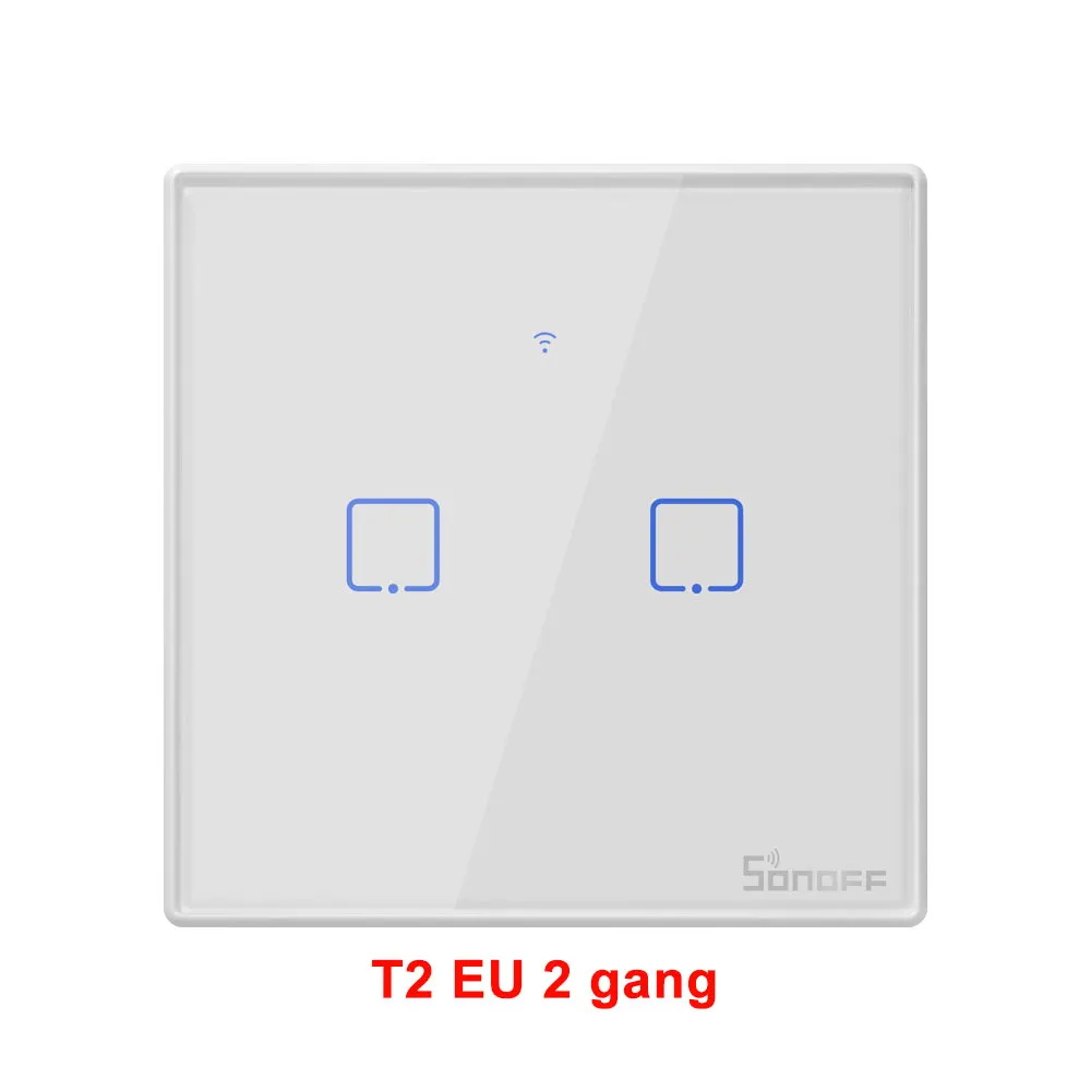 Itead Sonoff T2EU 86 Размеры 1/2/3 серии TX 433 МГц RF Дистанционное управление переключатель Wi-Fi с границы работает с Alexa Google Home - Комплект: Sonoff T2 EU 2 gang