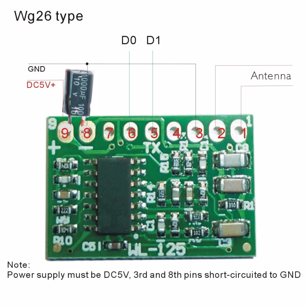 DIY Rfid Близость 125 кГц EM ID Card 30~ 50 см дальность дальности считыватель с wiegand26 выход использовать для парковки автомобиля или доступа cont