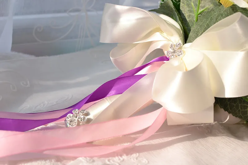Kyunovia очаровательный букет невесты цвета ассорти свадебный брошь букет Искусственный Свадебные цветы Букеты Свадебные fe12