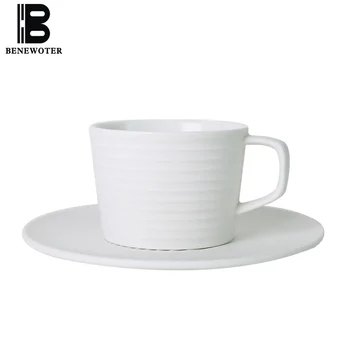 

225ml Brief Stripe Frosted Ceramic Mug White Porcelain Coffee Mug Milk Fruit Juice Drinkware Office Afternoon Tea Water Cups New
