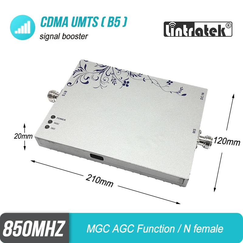 Powerful 75dB Gain 2G CDMA 850MHz Cellphone Signal Booster MGC GSM UMTS 850 Repeater Amplifier Repetidor Cellular (Band 5) #34