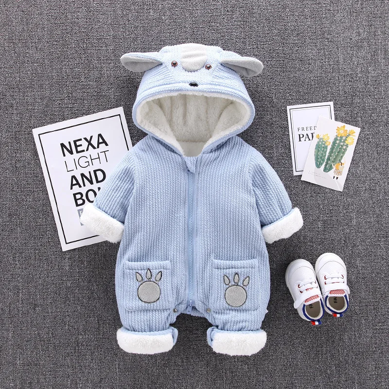 

Infant Baby Rompers Winter Clothes Thick Warm Newborn Baby Boy Girl Cotton Jumpsuit Overalls Hooded Kid Toddler Winter Rompers