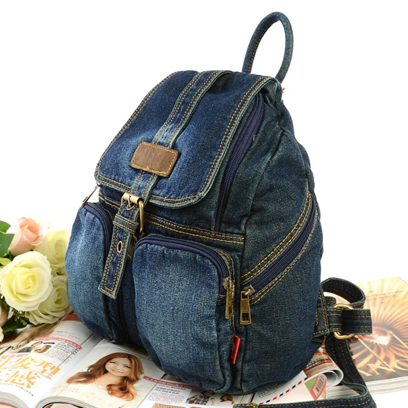 IVOTKOVA Модный женский джинсовый рюкзак, Новая повседневная женская сумка, высокое качество, школьная сумка для девочек-подростков, повседневные Рюкзаки, рюкзак