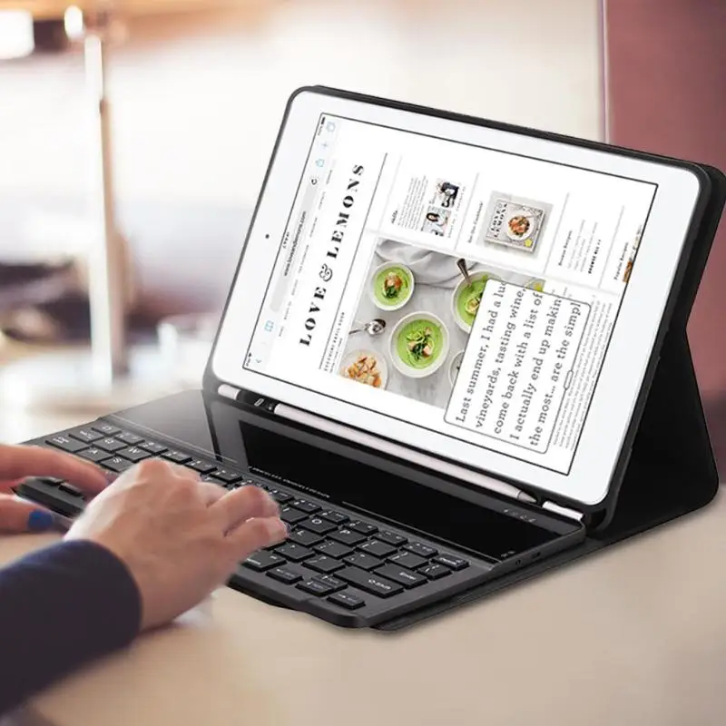 Ultra Thin Wireless Bluetooth3.0 Keyboard with Case Full Body Protective Keyboard Case Tablet Cover for iPad Air 1/2/Pro 9.7/9.7